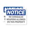 Signmission No Concealed Weapons On Property OSHA Notice Sign, Vinyl Decal, 10in W x 7in L, 2PK OS-2PACK-NS-D-710-L-16068 - alternate 1